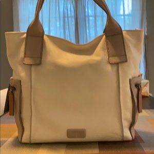 Leather fossil shoulder bag